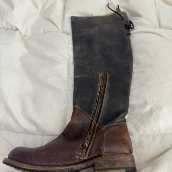 Rare! Bed Stu Manchester Two Tone Knee High Distressed Leather Riding Boots - Picture 10 of 10